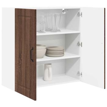 Küchenwandschrank mit Regal Braun Eichen-Optik 80 x 31 x 80 cm