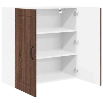 Küchenwandschrank mit Regal Braun Eichen-Optik 80 x 31 x 80 cm