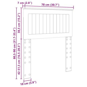 Kopfteil mit Kopfteil Geräucherte Eiche 75 cm Holzwerkstoff