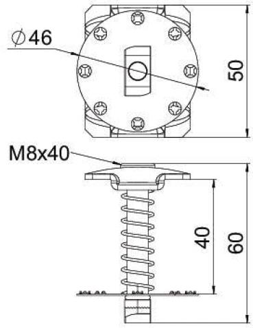 OBO Bettermann KLZ F 40 A2 Zwischenklemme mit Feder für PV-Modulmontage, Rahmenhöhe 40mm, edelstahl (5901065)