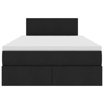 Bett mit LED-Lichtleisten Schwarz 120 x 200 cm Stoff