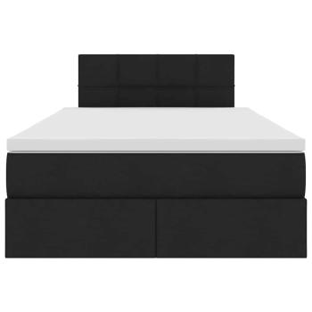 Bett mit LED-Lichtleisten Schwarz 120 x 200 cm Stoff