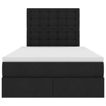 Bett mit LED-Lichtleisten Schwarz 120 x 200 cm Stoff