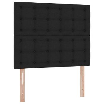 Bett mit LED-Lichtleisten Schwarz 120 x 200 cm Stoff