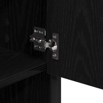 Badezimmermöbel-Set 3 pcs Schwarz Eichen-Optik Holzwerkstoff