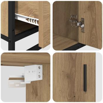 Badezimmermöbel-Set mit Regal 3 pcs Artisan-Eiche Holzwerkstoff