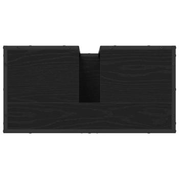 Badezimmermöbel-Set 3 pcs Schwarz Eichen-Optik Holzwerkstoff