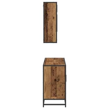 Badezimmermöbel-Set mit Regal 2 pcs Altholz Holzwerkstoff