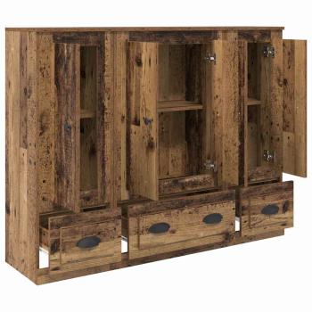 Highboard mit Schubladen 3 pcs Altholz Holzwerkstoff