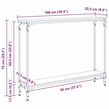 Konsolentisch Artisan-Eiche 102 x 23 x 15.5 cm Holzwerkstoff
