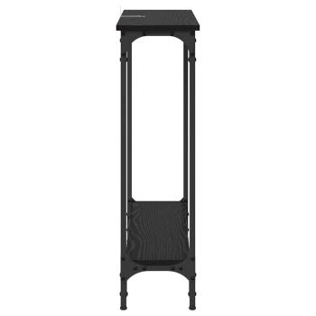 Konsolentisch mit Regal Schwarz Eichen-Optik 75 x 22,5 x 75 cm