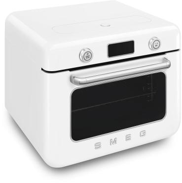 Smeg COF01WHEU 50"s Style, Kombi-Tisch-Dampfbackofen, Multifunktion, Umluft, Grill, 3 Garebenen, LCD-Display, Tank, 0,8 l, weiß