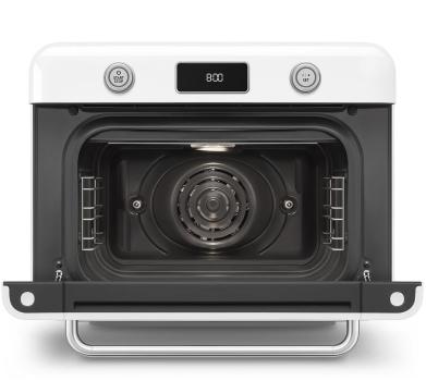 Smeg COF01WHEU 50"s Style, Kombi-Tisch-Dampfbackofen, Multifunktion, Umluft, Grill, 3 Garebenen, LCD-Display, Tank, 0,8 l, weiß