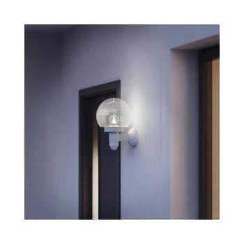 Steinel L 115 S Sensor-Außenleuchte, AP, IP44, max. 60W E27, Abdeckung aus Glas, weiß (657413)
