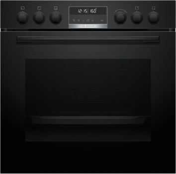 Bosch HND675LS67 EEK: A+ Einbau-Herd-Set mit Induktionskochfeld (HEB578BB4 + NIF645CB5E), 60 cm breit, 71 L, 3D-Heißluft, Pyrolytisch+Hydrolytisch, Backwagen, Kindersicherung, Rahmen aufliegend, schwarz