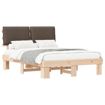 Bettgestell mit gepolstertem Kopfteil Taupe 160 x 200 cm