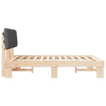 Bettgestell mit gepolstertem Kopfteil Dunkelgrau 150 x 200 cm