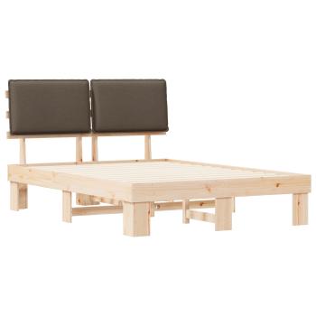 Bettgestell mit gepolstertem Kopfteil Taupe 150 x 200 cm