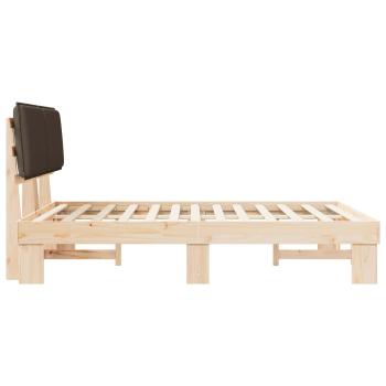 Bettgestell mit gepolstertem Kopfteil Taupe 150 x 200 cm