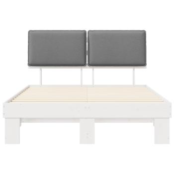 Bettgestell mit gepolstertem Kopfteil Hellgrau 140 x 200 cm