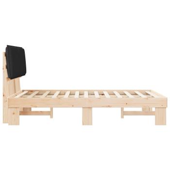 Bettgestell mit gepolstertem Kopfteil Schwarz 120 x 200 cm