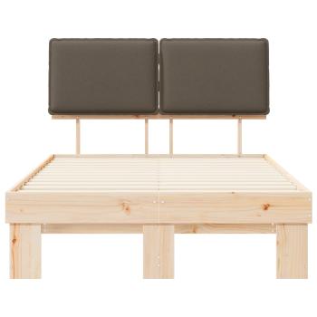 Bettgestell mit gepolstertem Kopfteil Taupe 120 x 200 cm