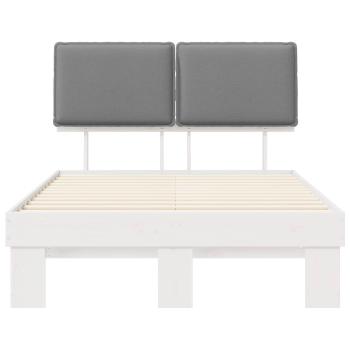 Bettgestell mit gepolstertem Kopfteil Hellgrau 120 x 200 cm