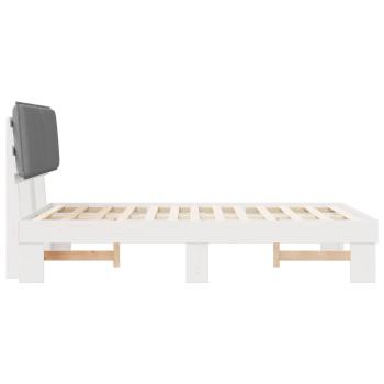 Bettgestell mit gepolstertem Kopfteil Hellgrau 120 x 200 cm