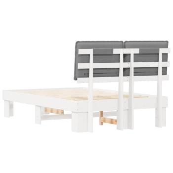 Bettgestell mit gepolstertem Kopfteil Hellgrau 120 x 200 cm