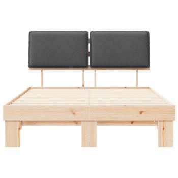 Bettgestell mit gepolstertem Kopfteil Dunkelgrau 140 x 190 cm