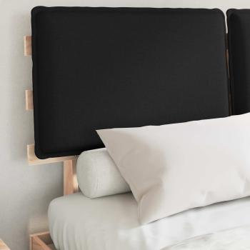 Bettgestell mit gepolstertem Kopfteil Schwarz 140 x 190 cm