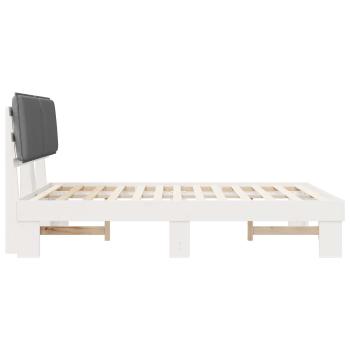 Bettgestell mit gepolstertem Kopfteil Hellgrau 140 x 190 cm