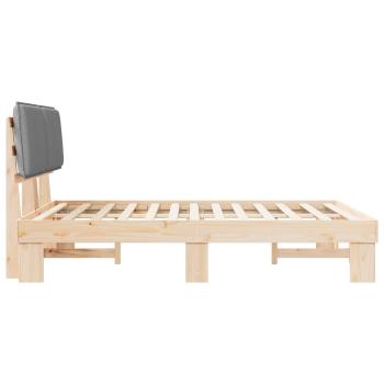 Bettgestell mit gepolstertem Kopfteil Hellgrau 135 x 190 cm