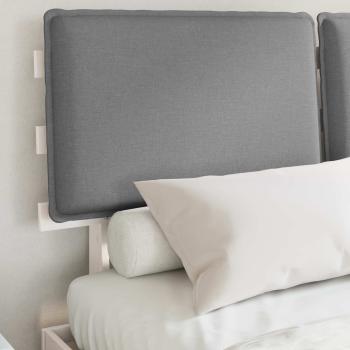 Bettgestell mit gepolstertem Kopfteil Hellgrau 135 x 190 cm