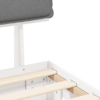 Bettgestell mit gepolstertem Kopfteil Hellgrau 135 x 190 cm