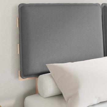 Bettgestell mit gepolstertem Kopfteil Hellgrau 120 x 190 cm