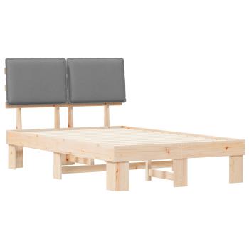 Bettgestell mit gepolstertem Kopfteil Hellgrau 120 x 190 cm