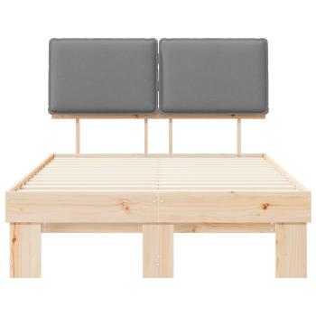 Bettgestell mit gepolstertem Kopfteil Hellgrau 120 x 190 cm