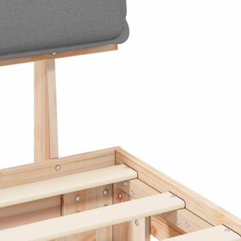 Bettgestell mit gepolstertem Kopfteil Hellgrau 120 x 190 cm