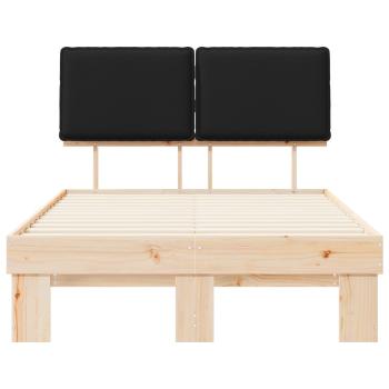 Bettgestell mit gepolstertem Kopfteil Schwarz 120 x 190 cm