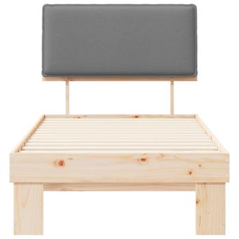 Bettgestell mit gepolstertem Kopfteil Hellgrau 100 x 200 cm