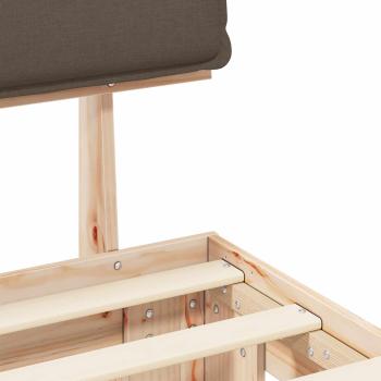 Bettgestell mit gepolstertem Kopfteil Taupe 100 x 200 cm