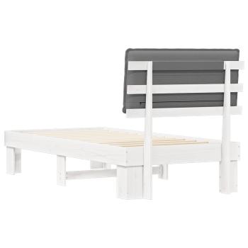 Bettgestell mit gepolstertem Kopfteil Hellgrau 100 x 200 cm