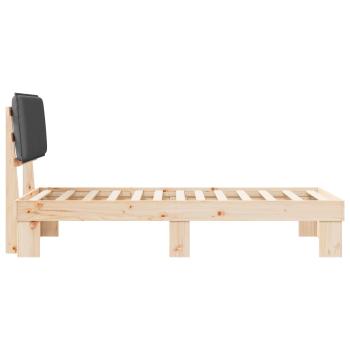 ARDEBO.de - Bettgestell mit gepolstertem Kopfteil Dunkelgrau 80 x 200 cm