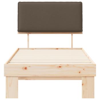 ARDEBO.de - Bettgestell mit gepolstertem Kopfteil Taupe 80 x 200 cm