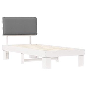 Bettgestell mit gepolstertem Kopfteil Hellgrau 80 x 200 cm