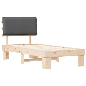 Bettgestell mit gepolstertem Kopfteil Dunkelgrau 90 x 190 cm