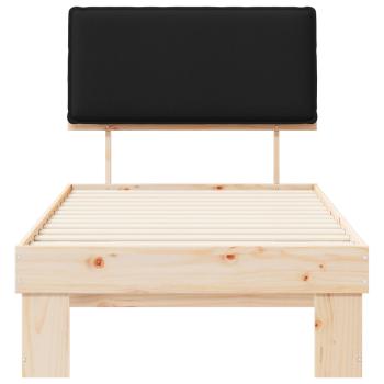 Bettgestell mit gepolstertem Kopfteil Schwarz 90 x 190 cm