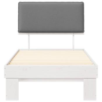 Bettgestell mit gepolstertem Kopfteil Hellgrau 90 x 190 cm