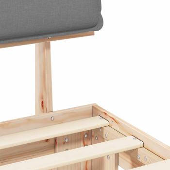 Bettgestell mit gepolstertem Kopfteil Hellgrau 75 x 190 cm